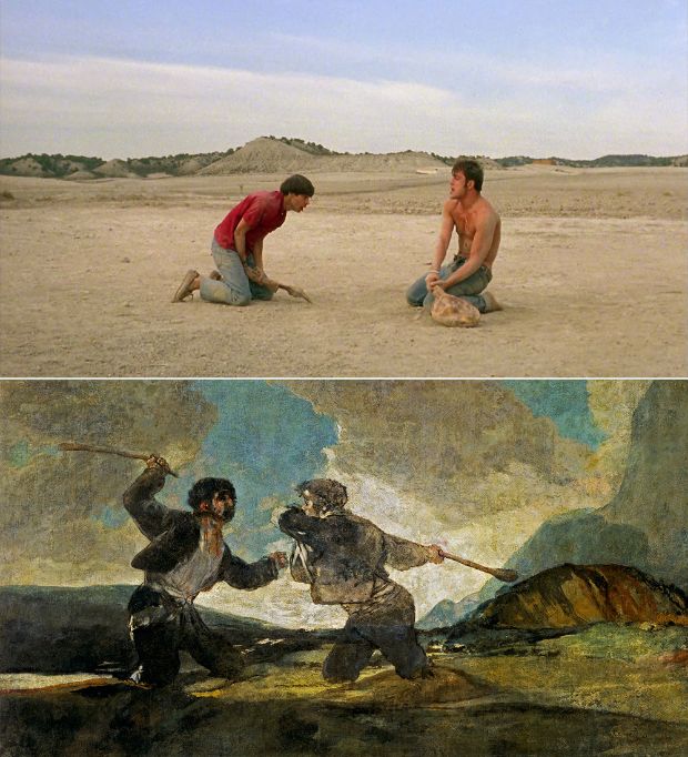 Duelo a garrotazos de Francisco de Goya en Jamón, Jamón de José Juan Bigas Luna